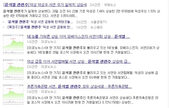 윤석열 관련주 대장주 핵심 정리