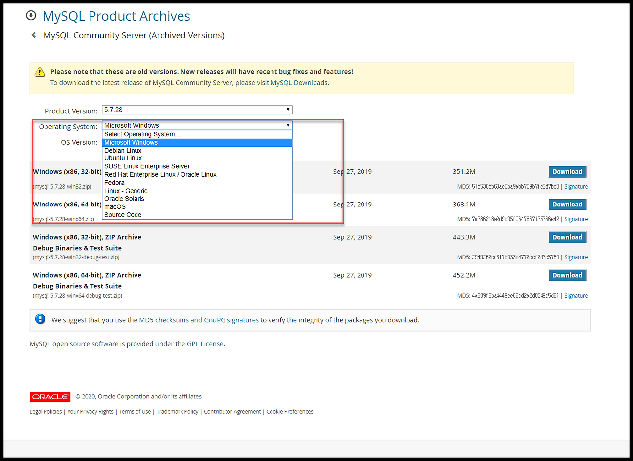 download mysql 5.7 for mac