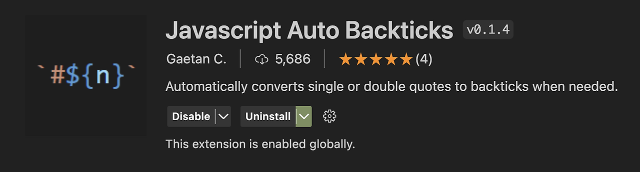 Javascript Auto Backtick