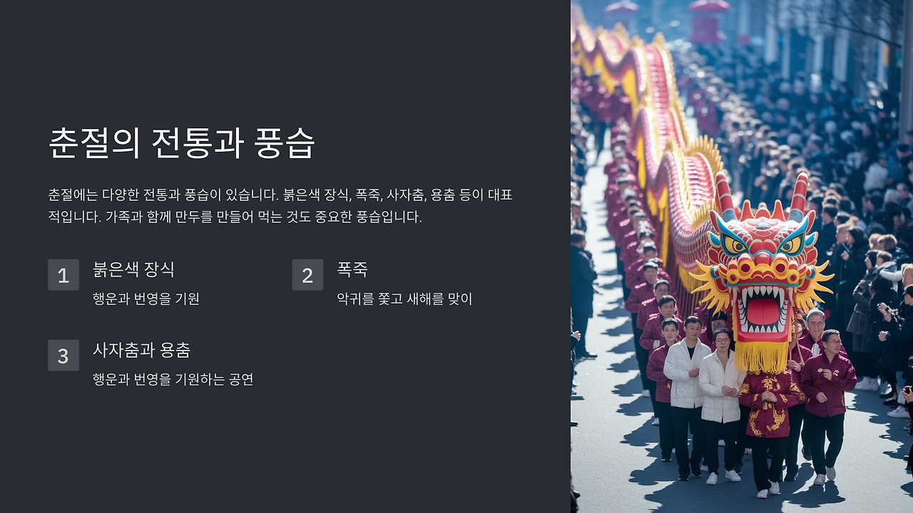 중국 춘절 기간과 문화적 의미