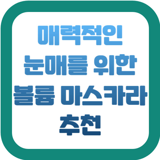 매력적인 눈매를 위한 볼륨 마스카라 추천 2 img