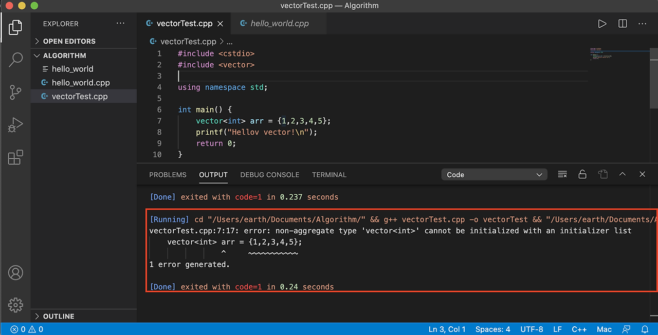 c++ mac visual studio code