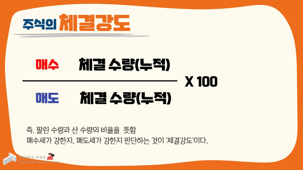 주식의 보조지표 체결강도를 알아보자 4 주식-체결강도-계산법
