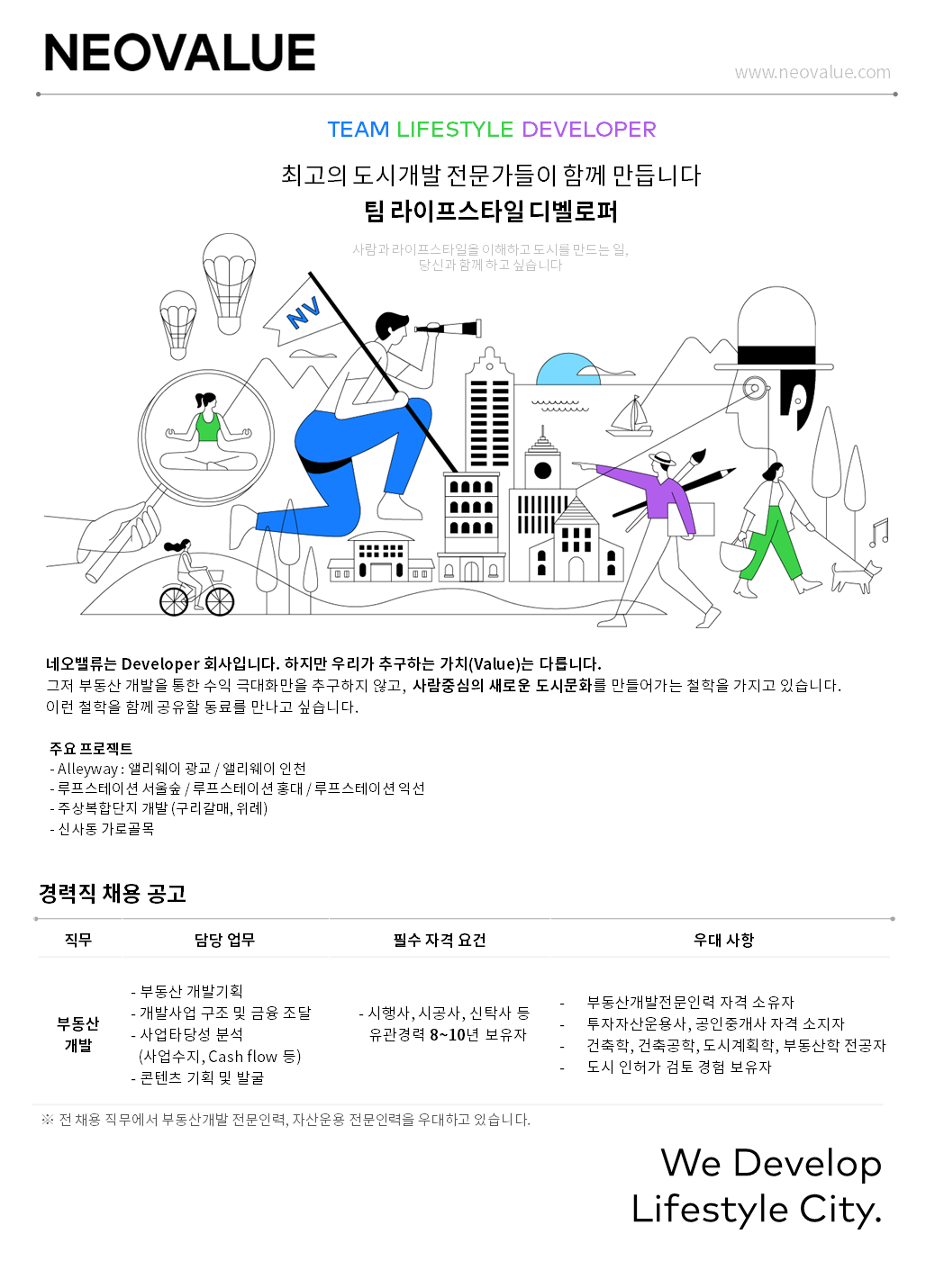 [네오밸류(주)] 네오밸류 경력직 채용 (부동산개발) - 사람인