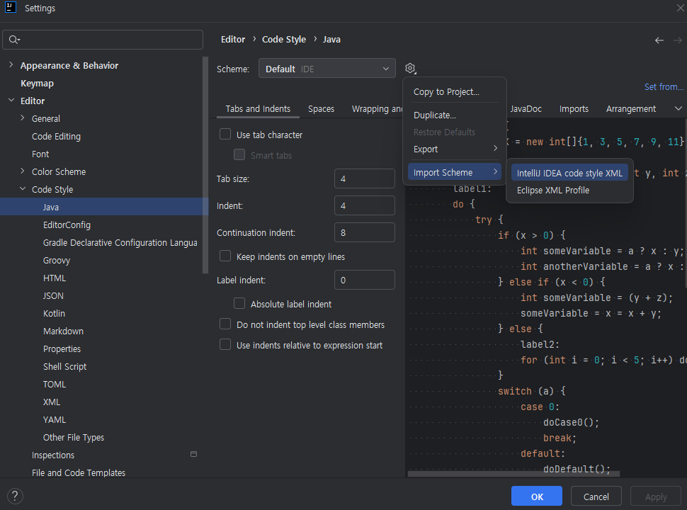 IntelliJ Google Code Style 적용 방법