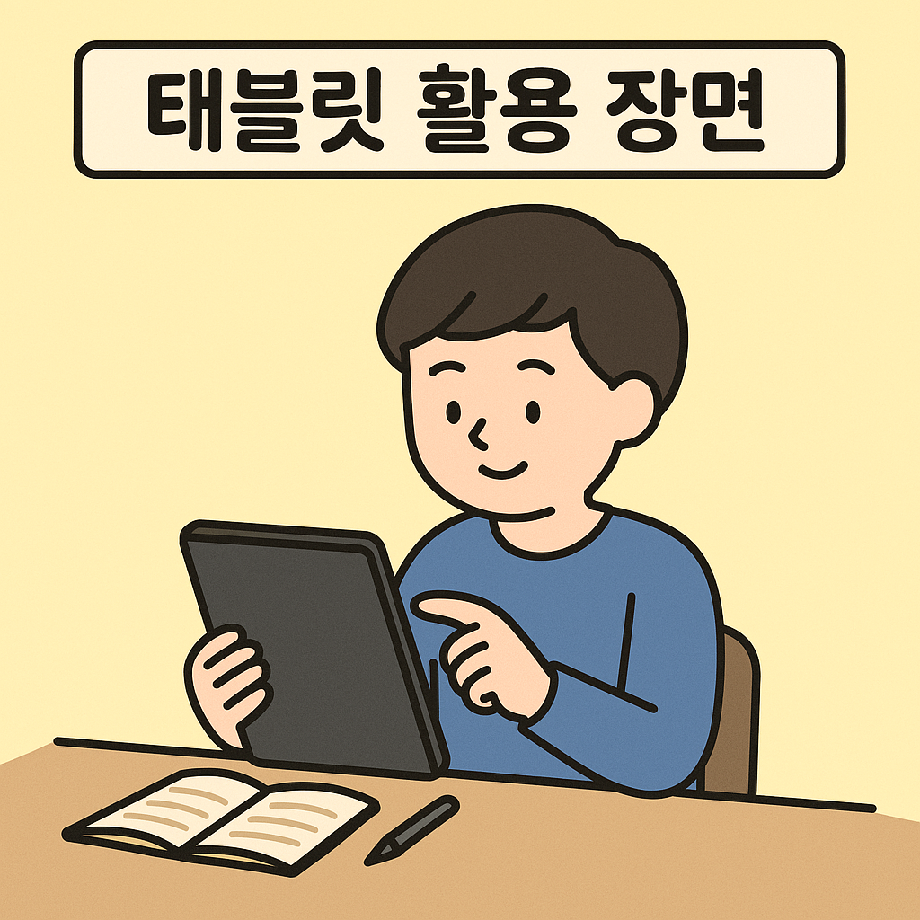 태블릿 활용 장면