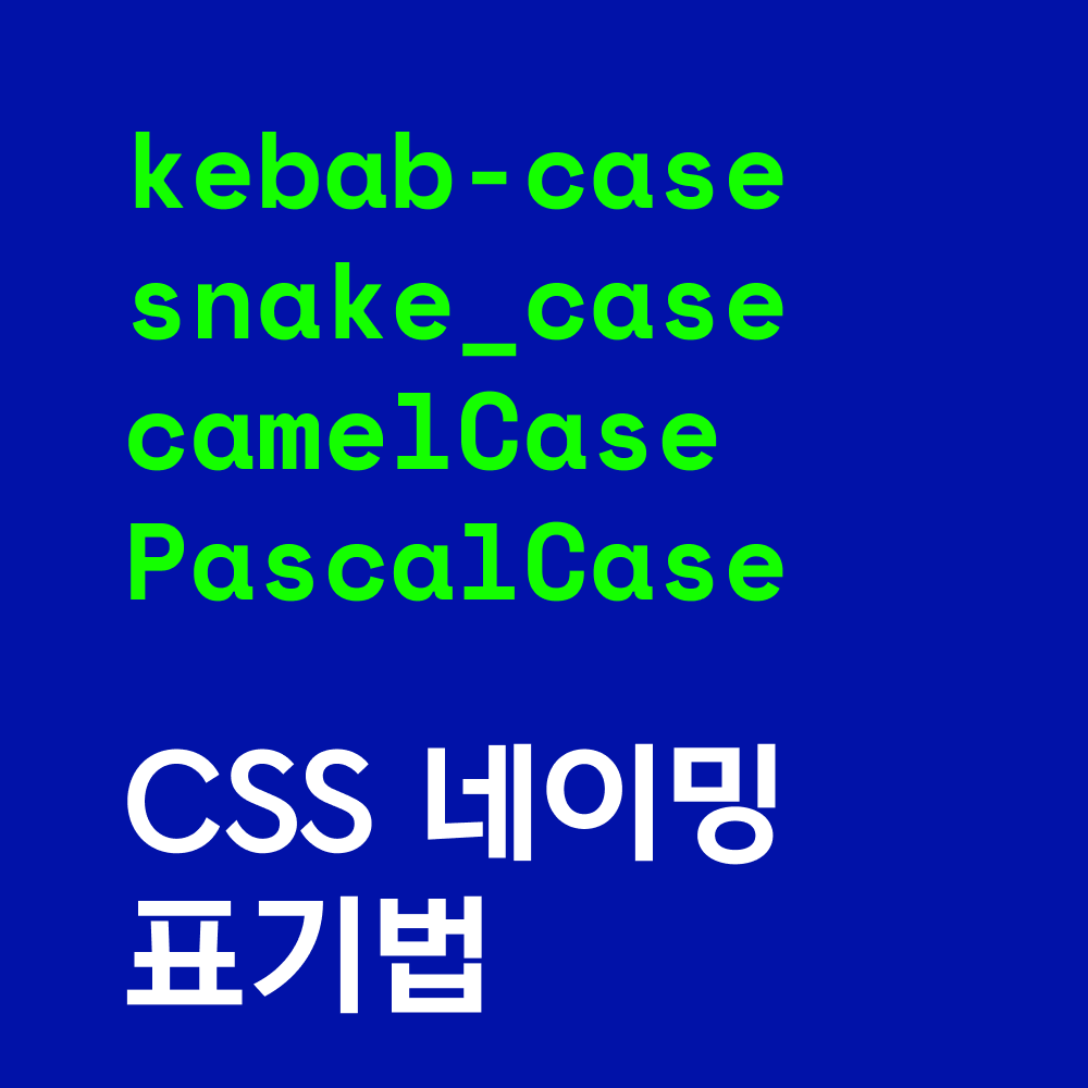 CSS 네이밍 / CSS 표기법 kebabcase, snake_case, camelCase, PascalCase 알아보기