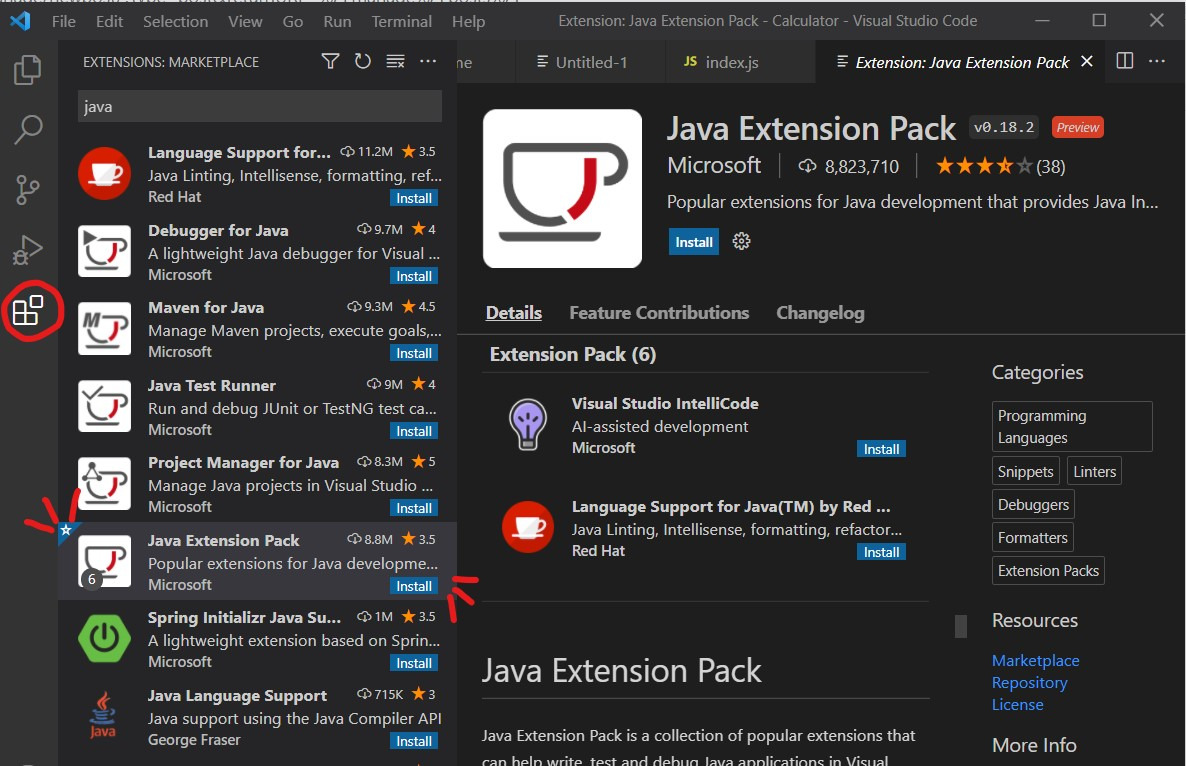 [Visual Studio Code] Java Extension Pack 설치하기