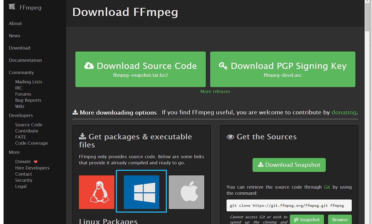 ffmpeg windows ginary