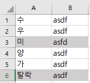 조건부 서식을 사용해 특정 행에 배경색 넣기 6 ywAAAAAAQABAAACAUwAOw==