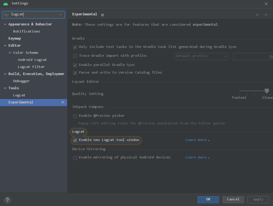 Android Studio New LogCat Android Technote