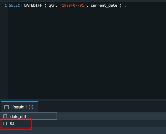 redshift datediff