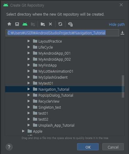 android studio git push