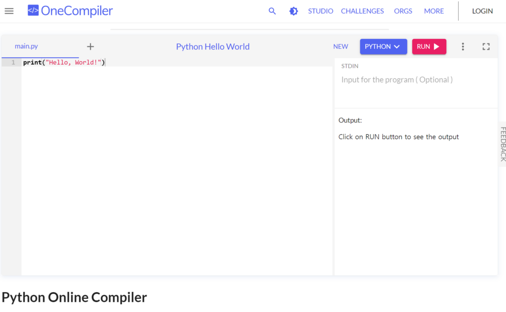파이썬 온라인 컴파일러: python online compiler
