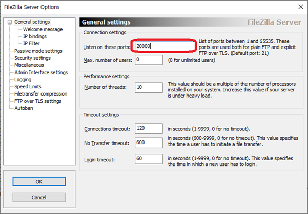 setup filezilla server port forwarding ubee