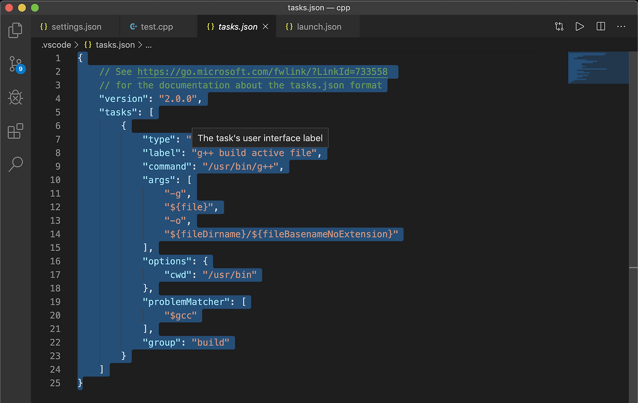 visual studio code format json