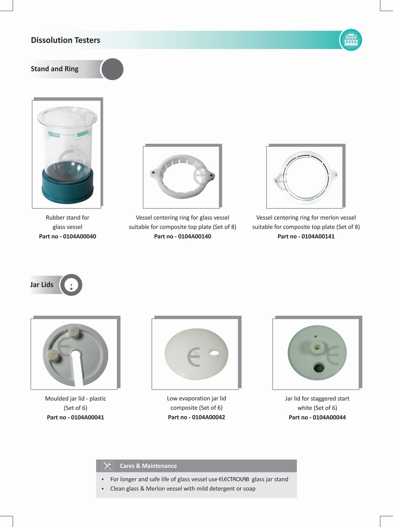 Stand, Ring, Jar Lids (Dissolution Tester Vessels) 용출기 액세서리