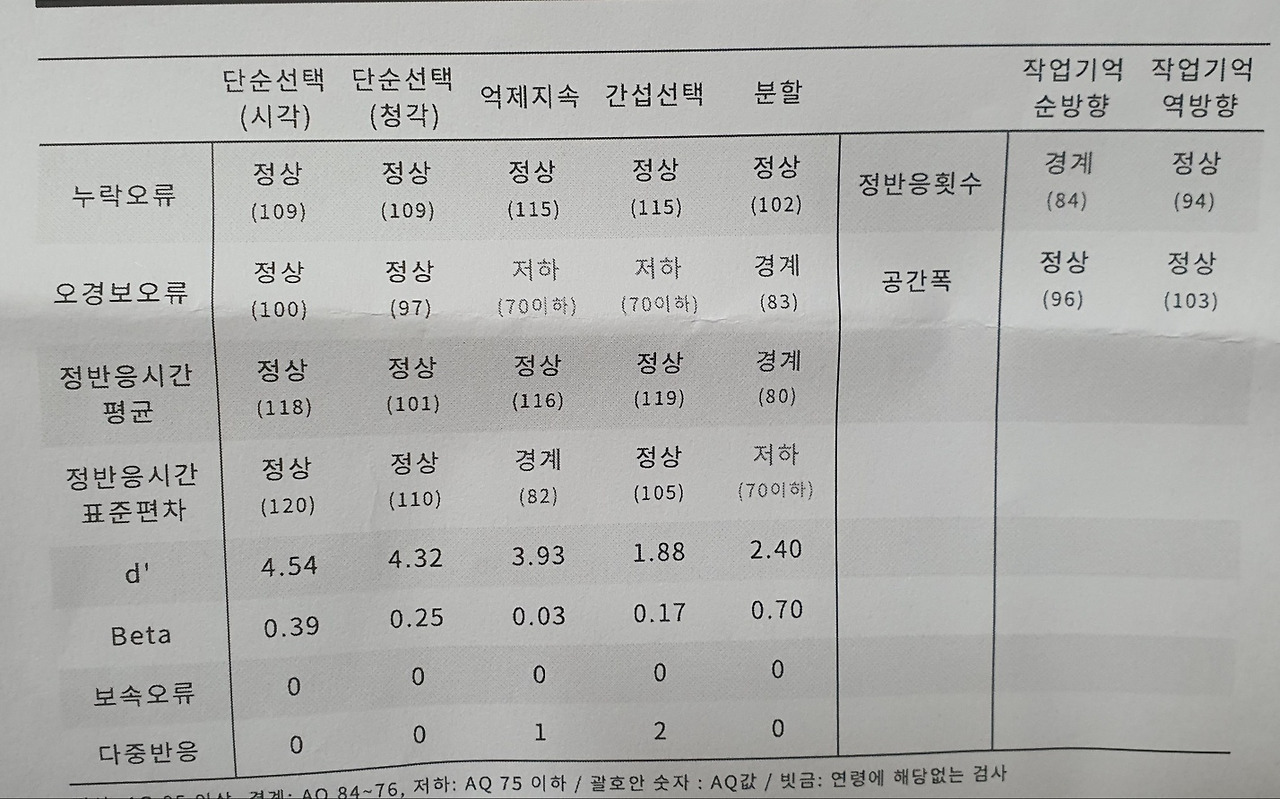 성인 ADHD 풀배터리 CAT 검사 후기 (가격, 난이도, 검사 결과)