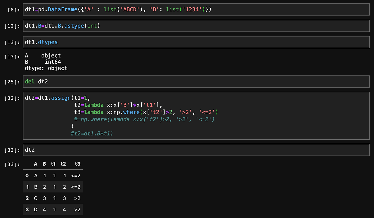 Python Pandas assign 