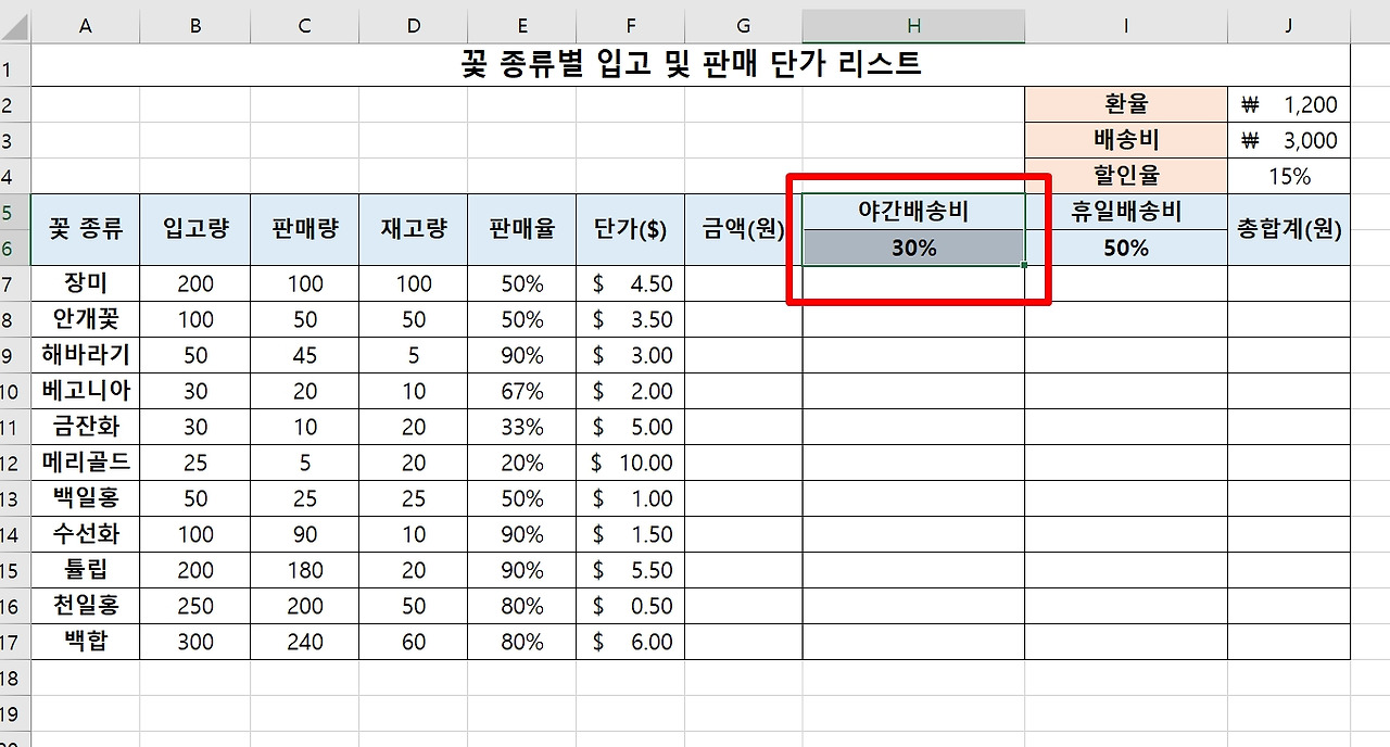 엑셀 이름 정의로 직접 글자 입력하여 수식 만들고 해제 하는 방법