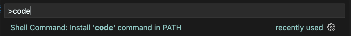 Shell Command:Install 'code' command in PATH