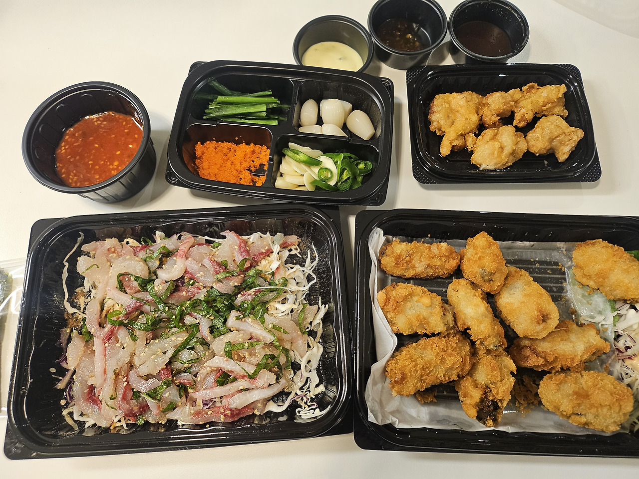 안동 깻잎막회 새로생긴 배달맛집 막회, 굴튀김 맛있어요!
