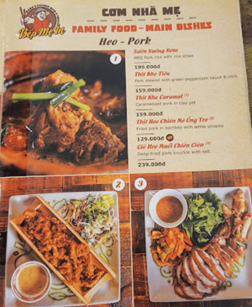 호치민 맛집 벱메인 메뉴