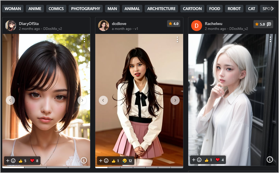 스테이블 디퓨전 AI 실사 만들기 모델 3가지 추천(Stable diffusion 사용법) 8 ddosmix download
