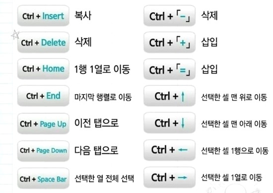 꼭 필요한 기초적인 '엑셀(EXCEL)단축키' 모음.. 3 ywAAAAAAQABAAACAUwAOw==