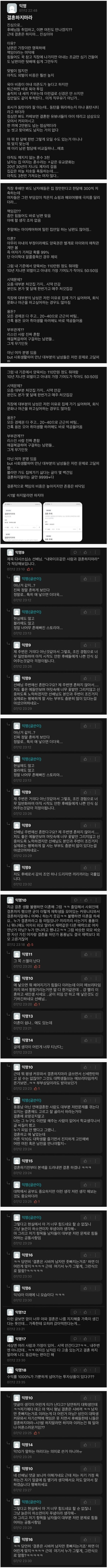 현재 반응 폭발적인 에타 '설거지론' 신세 한탄글