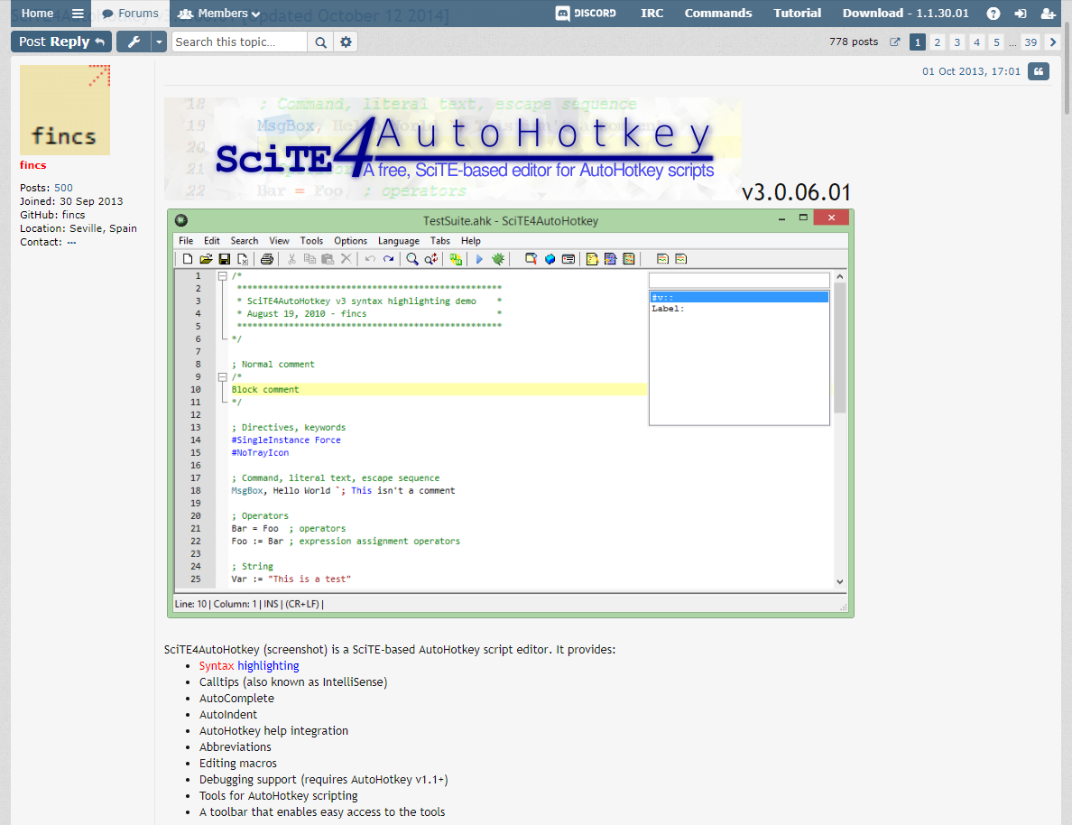 scite autohotkey