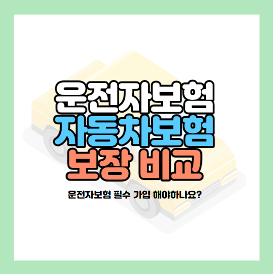 운전자보험 필수 일까 자동차보험 차이 비교 (중복 가능 여부) 총정리