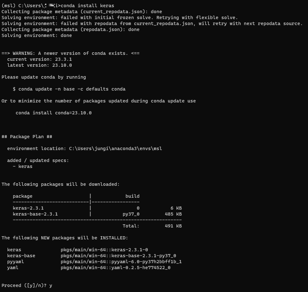 [에러] ModuleNotFoundError: No module named 'keras'