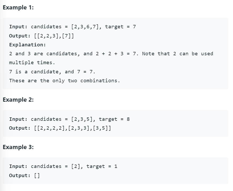 [Leetcode] [medium] 39. Combination Sum
