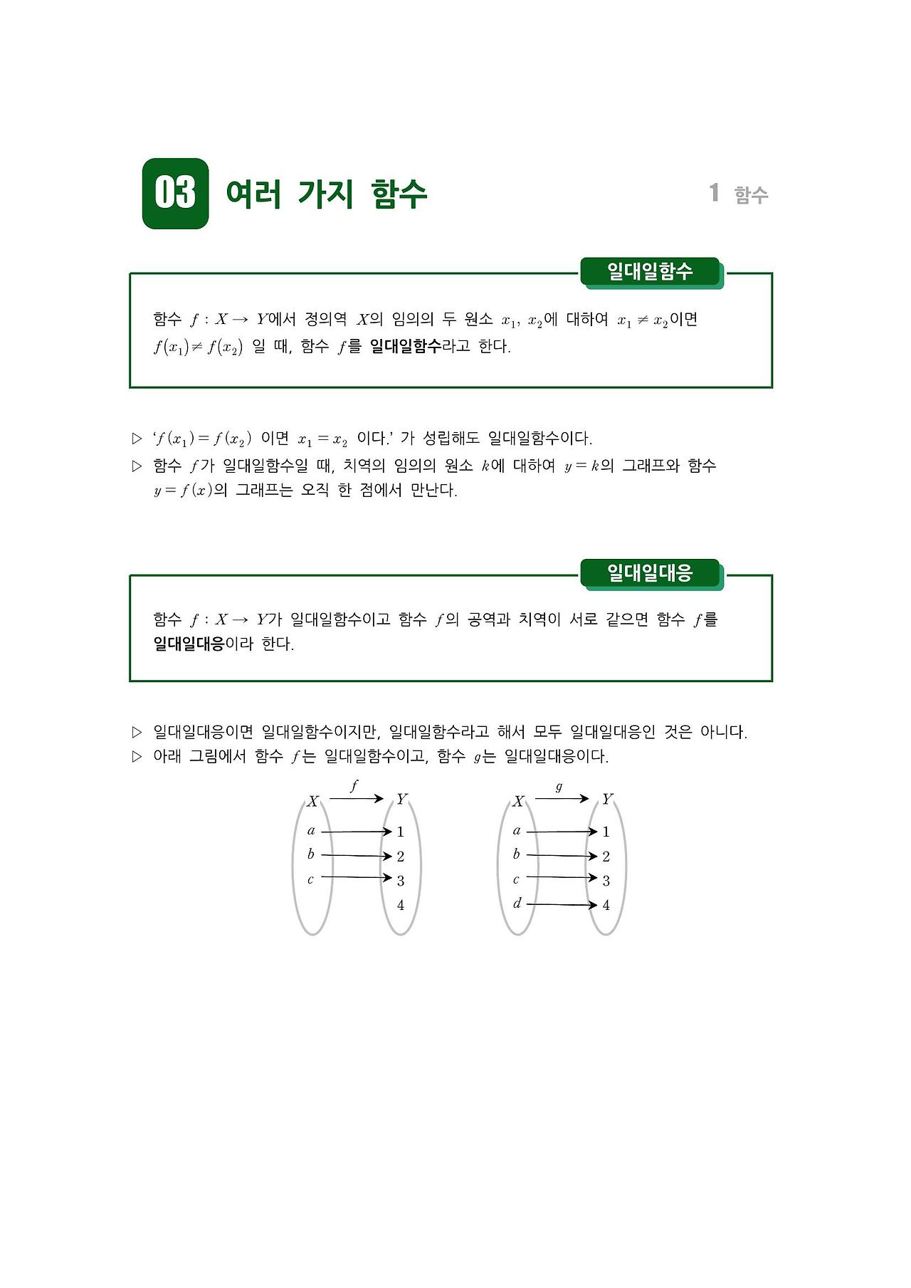 수학 개념 정리/공식 : 함수, 정의역과 공역, 함숫값과 치역, 함수의 그래프, 일대일함수, 일대일대응, 항등함수, 상수함수