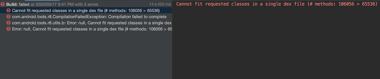[Flutter] Android-Cannot fit requested classes in a single dex file 해결 ...