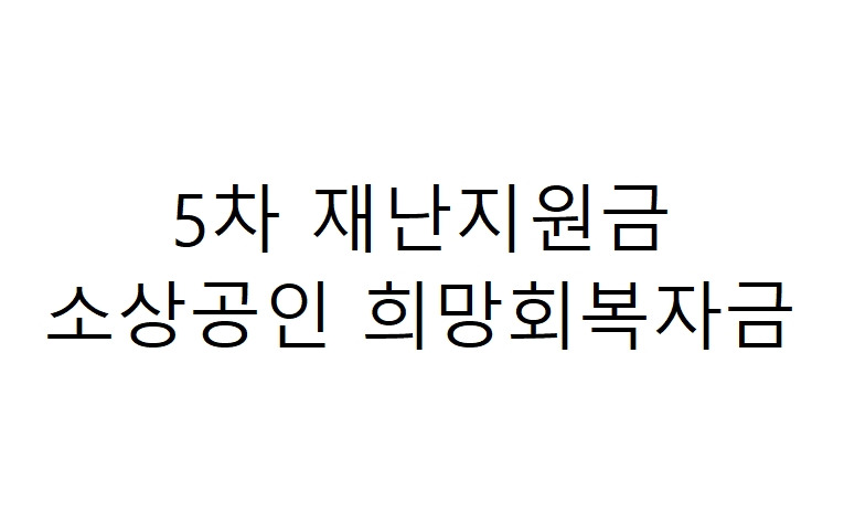 5차 재난지원금 소상공인 희망회복자금 지원대상 지원기준 지원 ...