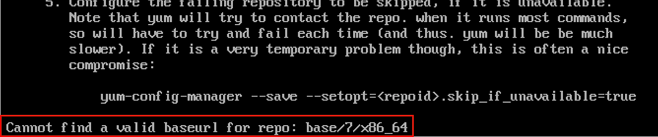 Cannot find a valid baseurl for repo base 7 x86 64 centos 7 как исправить