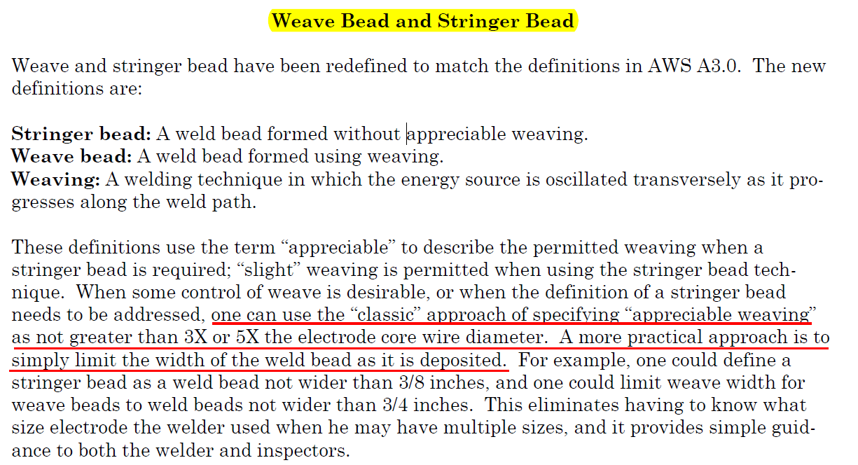 용접 Weave Bead(운봉 비드)와 Stringer Bead(직선 비드)의 차이