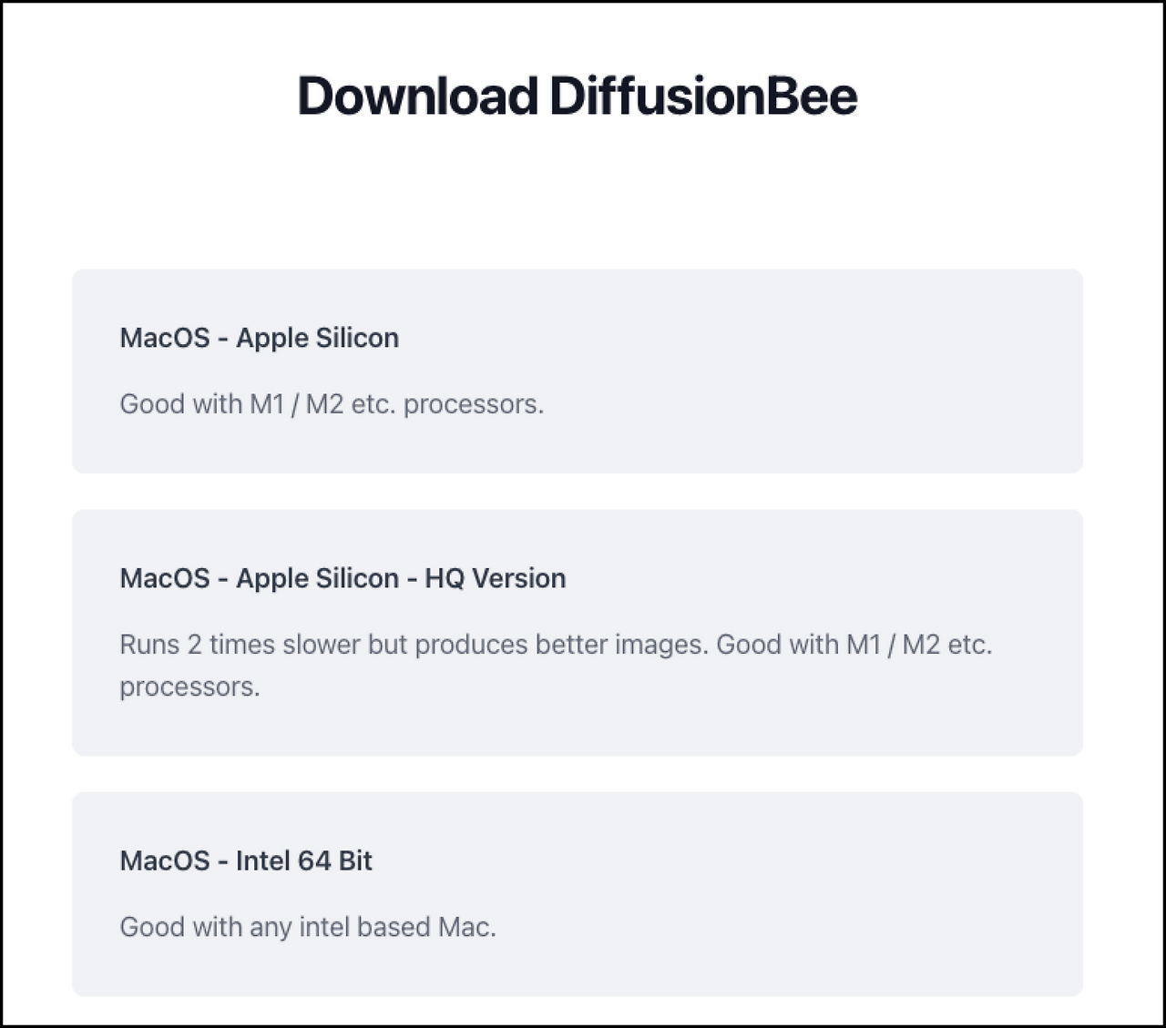 맥북 M1칩 Stable DiffusionBee 사용 방법 무료 AI 그림 5 칩셋 선택하기