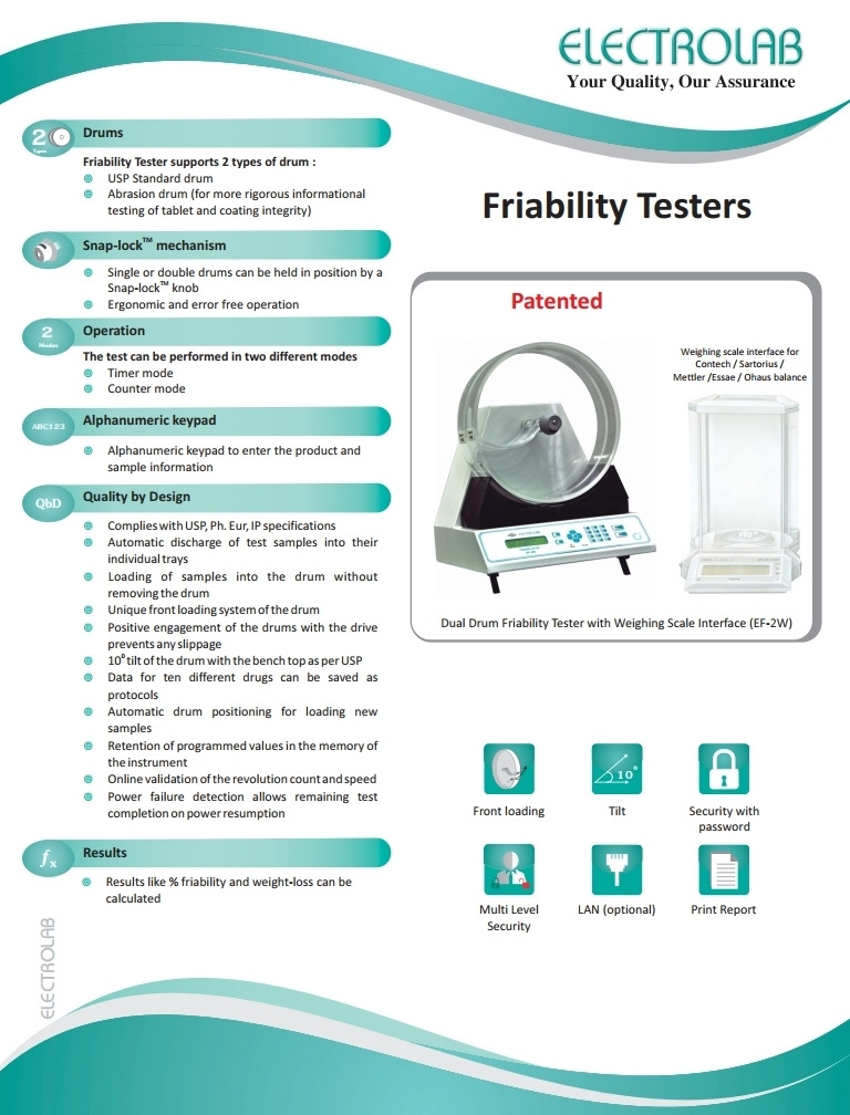 Dual Drum Friability Tester with Weighing Scale Interface (EF-2W) 마손도시험기