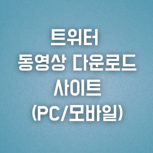 트위터 동영상 다운로드 사이트 (3초 초간단 저장)