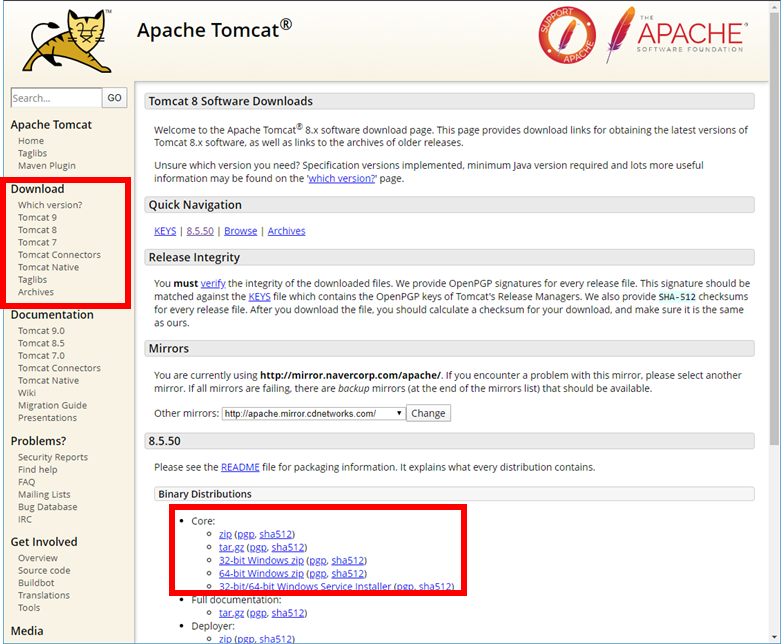 apache tomcat 8 64 bit