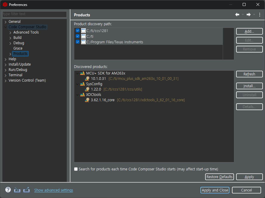 sysconfig 재설치 결과
