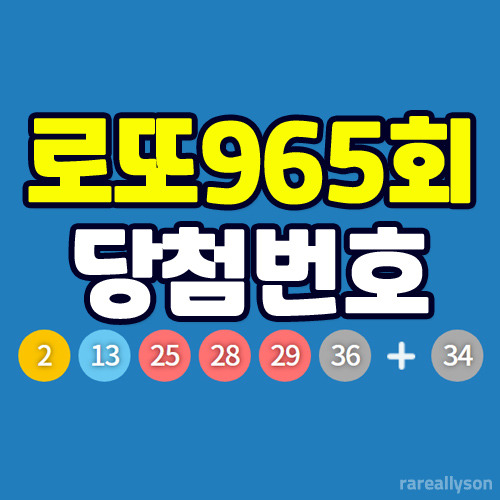 로또965회당첨번호조회와 로또 1등 당첨지역