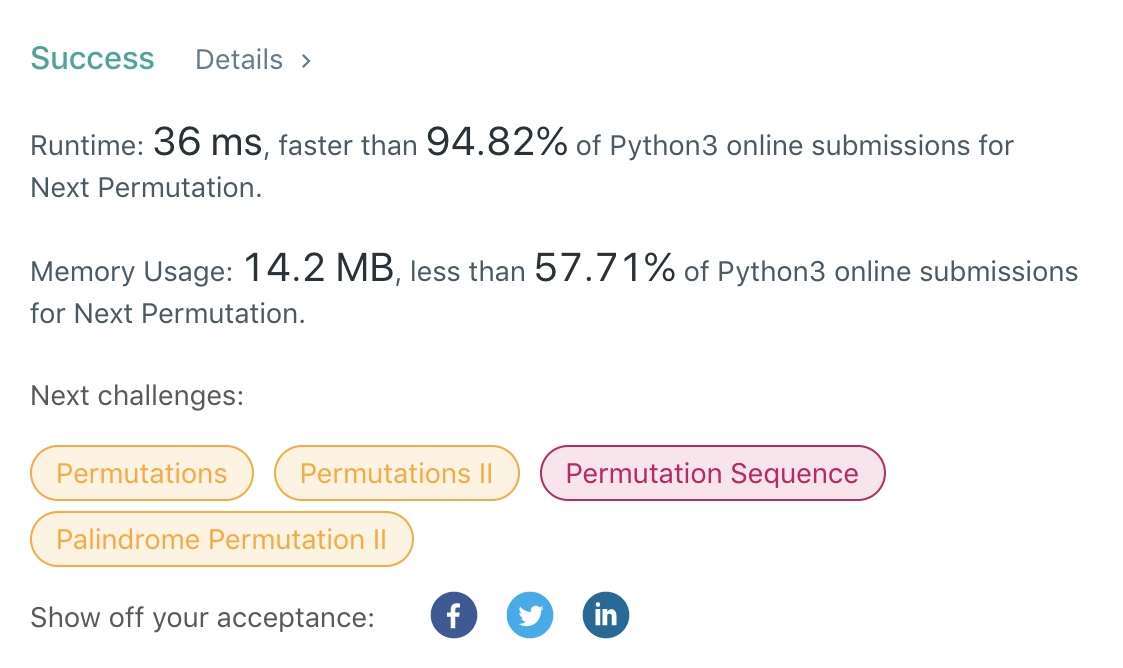 [LeetCode 풀이/python] 31. Next Permutation (medium)