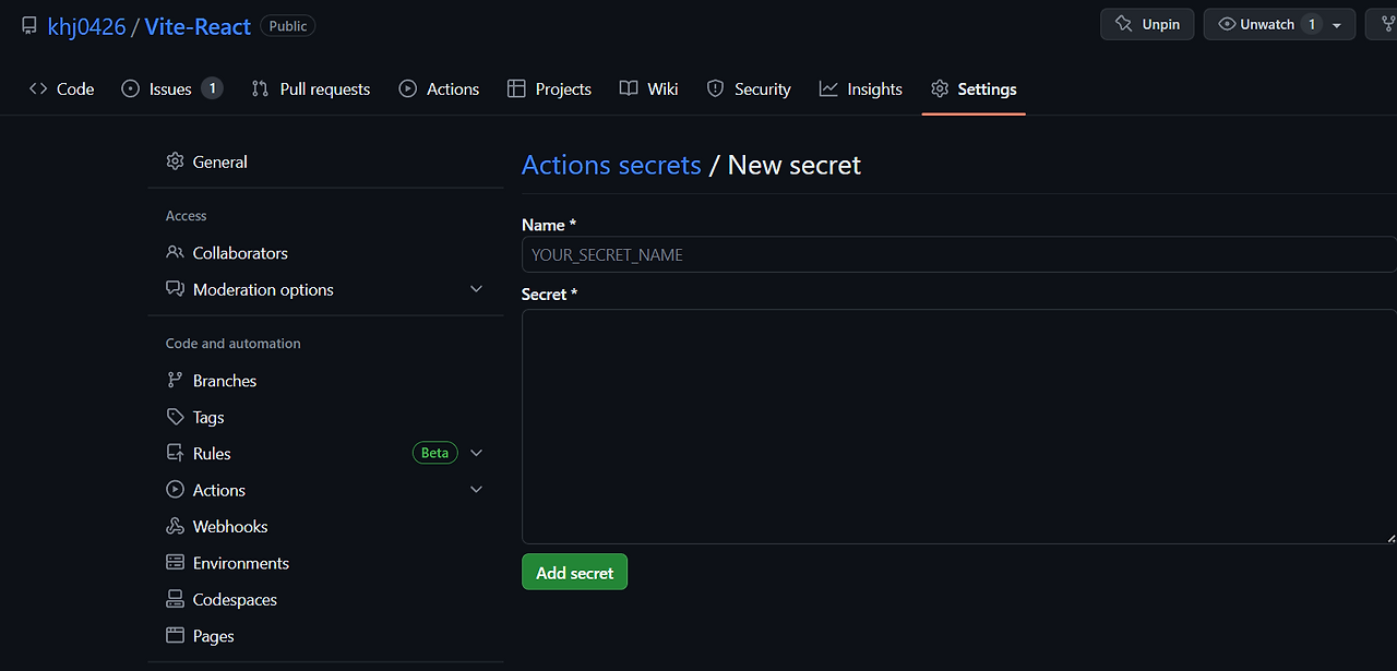 vite + react + github page 배포 환경에서 환경변수 설정