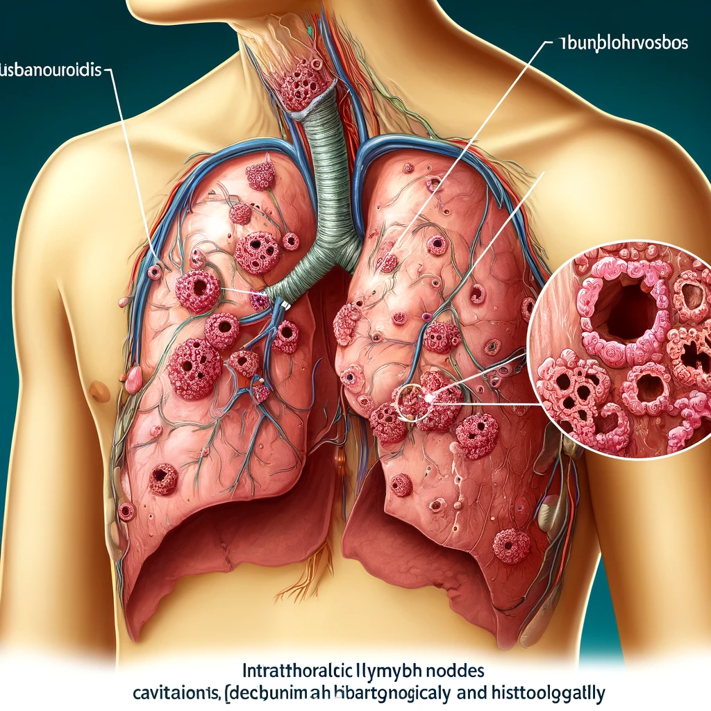 A15.40 세균학적 및 조직학적으로 확인된 공동이 있는 흉곽내림프절의 결핵(Tuberculosis of intrathoracic lymph nodes with cavitation, confirmed bacteriologically and histologically)