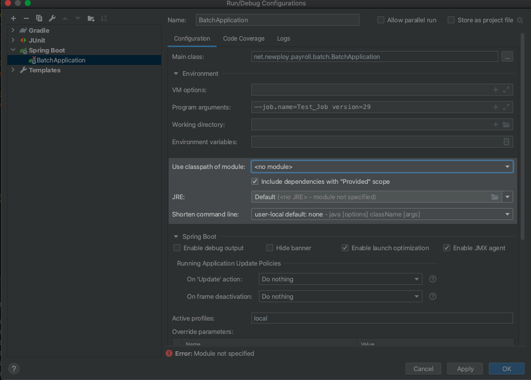  intellij Module Not Specified