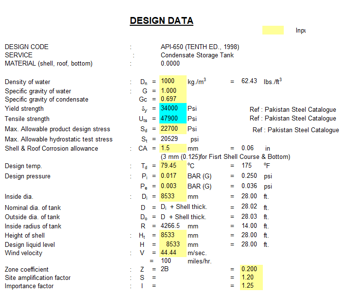 api 650 tank design calculation xls